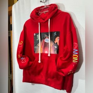 Among Us hoodie (EUC) Red w/ Among Us front graphic. Among Us lettering on arms